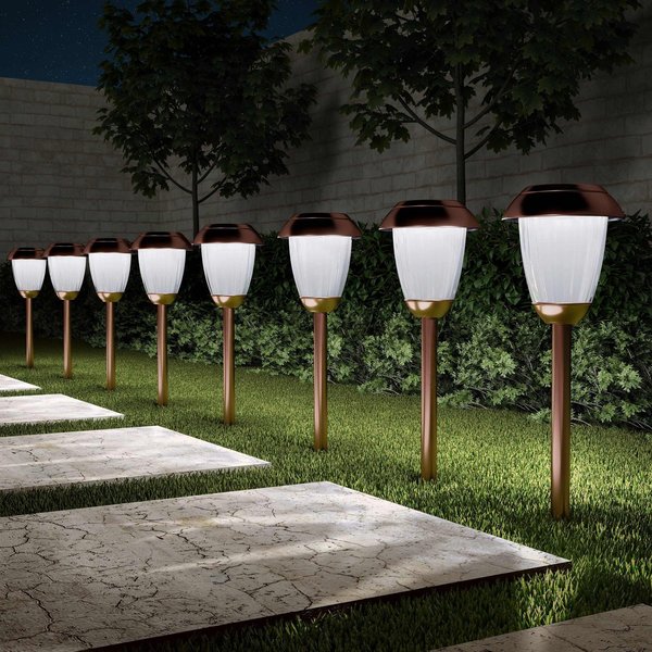 Pure Garden Outdoor Solar Lights, Copper, 8PK 50-LG1060